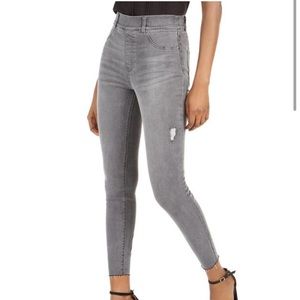 Spanx Distressed Skinny Jeans Womens Small Gray Distressed Pull On Raw Hem